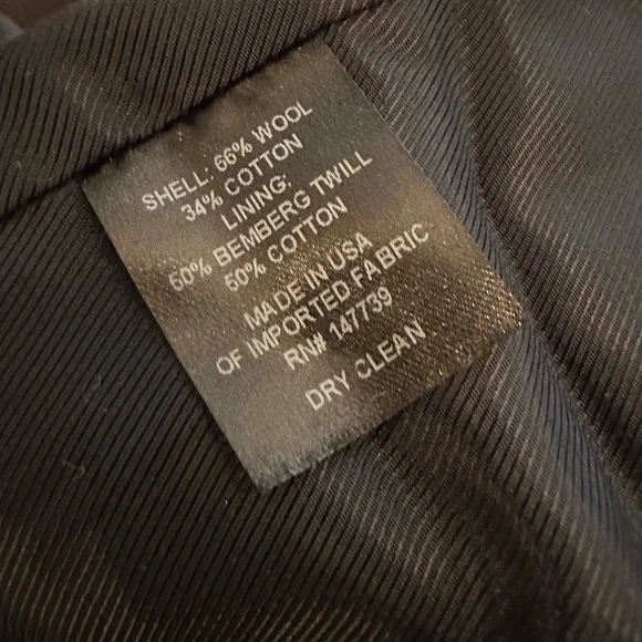 M. Martin wool felt navy blue straight leg fully lined pockets 2 Women's Pants - Picture 15 of 16